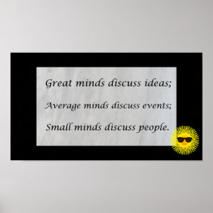 Grote geesten bespreken ideeën; poster