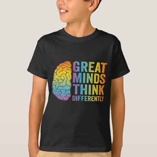 Grote geesten denken anders Adhd Neurodivergent T-shirt (Voorkant)