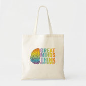 Grote geesten denken anders Adhd Neurodivergent Tote Bag (Voorkant)