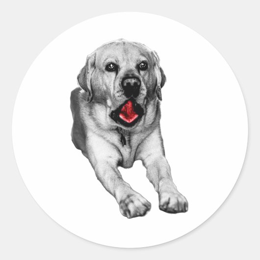 Grote geeuw, rode vonk ronde sticker (Voorkant)