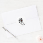 Grote geeuw, rode vonk ronde sticker (Envelop)
