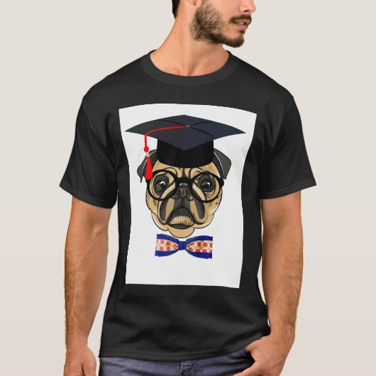Grote Gegradueerde Pug Hond T-shirt (Voorkant)
