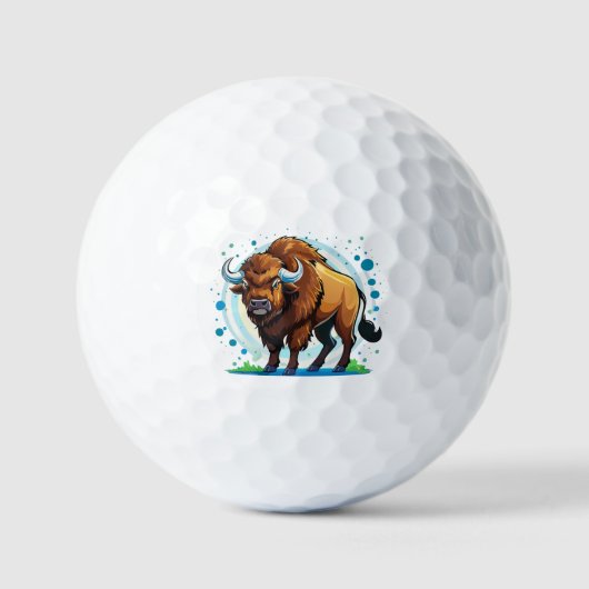 grote gehoornde bizon golfballen (Voorkant)