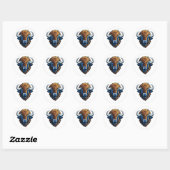 grote gehoornde bizon ronde sticker (Vel)