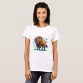 grote gehoornde bizon t-shirt (Voorkant volledig)
