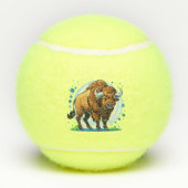 grote gehoornde bizon tennisballen (Achterkant)