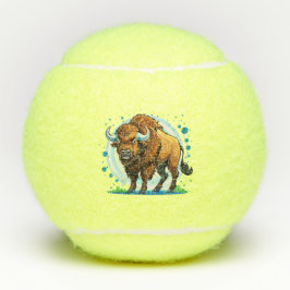 grote gehoornde bizon tennisballen