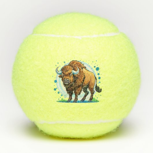 grote gehoornde bizon tennisballen (Voorkant)