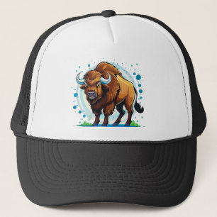 grote gehoornde bizon trucker pet