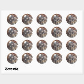 Grote gehoornde geit ronde sticker (Vel)