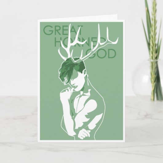 Grote Gehoornde God - de Oude Goden van de Feestdagen Kaart (Voorkant)