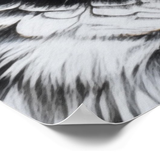 Grote gehoornde uil gezicht close-up poster (Hoek)