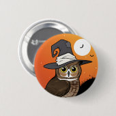 Grote Gehoornde Uil Heks! Ronde Button 5,7 Cm (Voorkant /achterkant)