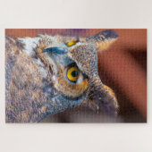 Grote Gehoornde Uil. Legpuzzel (Horizontaal)