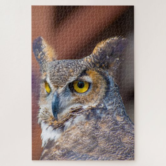 Grote Gehoornde Uil. Legpuzzel (Verticaal)