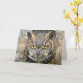 Grote Gehoornde Uil na Ogen Kaart (Gele Bloem)