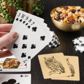 Grote gehoornde uil Perzik Pokerkaarten (Insitu)