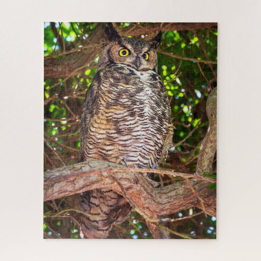 Grote Gehoornde Uil Puzzel | Bos Wildeleven Kunst (Verticaal)