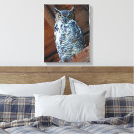 Grote Gehoornde Uil Stretch Canvas Print
