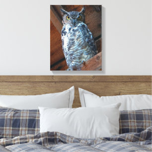 Grote Gehoornde Uil Stretch Canvas Print