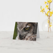 Grote Gehoornde Uil (virginianus Bubo) notecard Kaart (Gele Bloem)