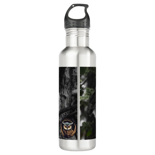 Grote gehoornde Uil Waterfles (Voorkant)