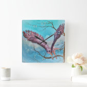 Grote gehoornde uil "Winter Soldaat " Vierkante Klok (Huis)