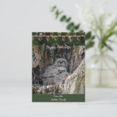 Grote gehoornde uilen kerst Kaart (Staand voorkant)