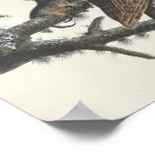 Grote gehoornde uilen Spooky  illustratie Poster (Hoek)