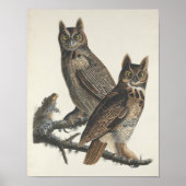 Grote gehoornde uilen Spooky  illustratie Poster (Voorkant)