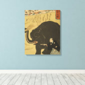 Grote geïmporteerde olifant japans kunst canvas afdruk (Insitu (Houten vloer))