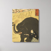 Grote geïmporteerde olifant japans kunst canvas afdruk (Voorkant)