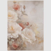 Grote geïnspireerde elegante rode & witte rozen tissuepapier (Voorkant)