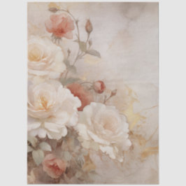 Grote  geïnspireerde elegante rode & witte rozen tissuepapier