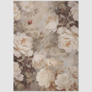 Grote geïnspireerde elegante witte rozen tissuepapier