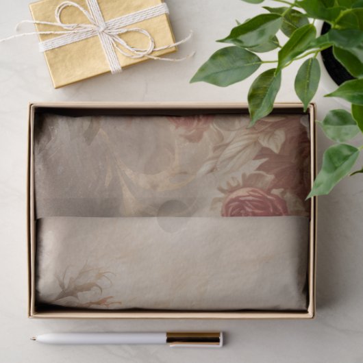 Grote  geïnspireerde elegante witte rozen tissuepapier (Geschenk)