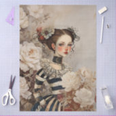 Grote geïnspireerde Gothic Girl & White Roses Tissuepapier (Craft)