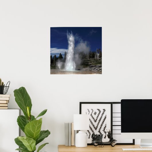 Grote geiser en brongeiser in geelsteen poster (Thuiskantoor)