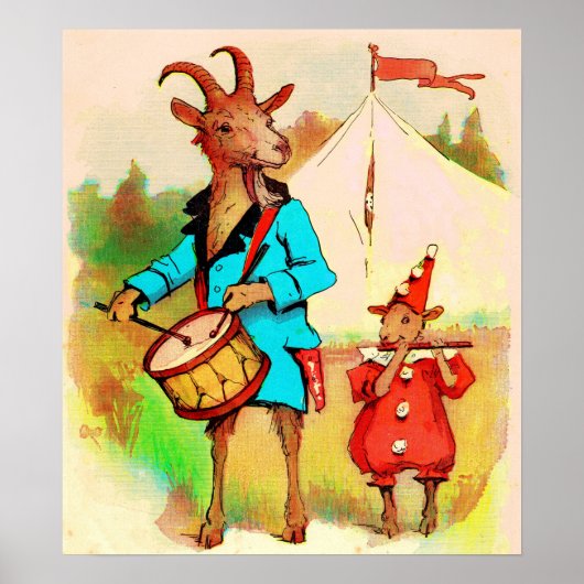 grote geit kleine geit muzikanten poster (Voorkant)