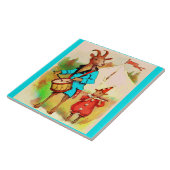 grote geitenmuzikanten tegeltje (Zijkant)