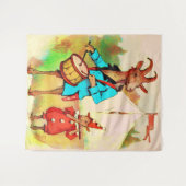 grote geitenmuzikanten wandkleed (Voorkant (horizontaal))