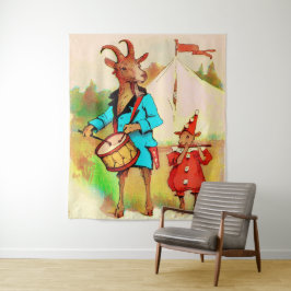 grote geitenmuzikanten wandkleed