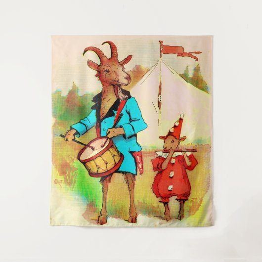 grote geitenmuzikanten wandkleed (Voorkant)