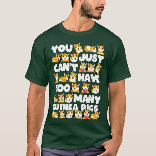 Grote gekleurde Guinee-gift-hamster T-shirt (Voorkant)