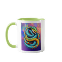 Grote, gekleurde slang tegen een gekleurde achterg