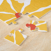 Grote gele bloemen dankbaar en gezegend legpuzzel (Zijkant)