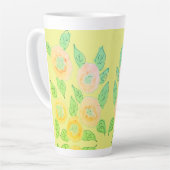 Grote gele bloemige latte mok (Linkerhoek)