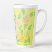 Grote gele bloemige latte mok (Rechts)