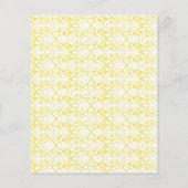 Grote gele damasten doe-het-zelf bruidstas hanglab flyer (Achterkant)