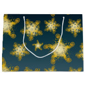 Grote gele decoratieve sterren patroon large cadeautasje (Voorkant)